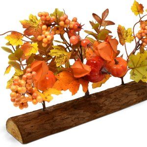 Artificial Floral Arrangement Table Decor with Autumn‎ Faux Pumpkin Maple Leaves